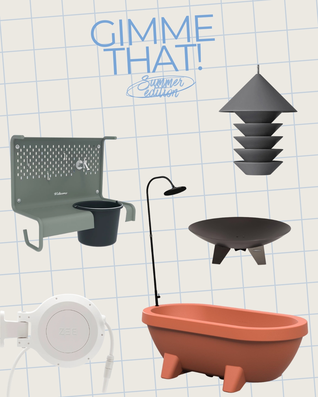 Je ne sais pas vous, mais j’ai développé une légère obsession pour les objets du quotidien qui sont enfin beaux.

Un tuyau d’arrosage qu’on ne cache plus, une douche de jardin qui ressemble à une lampe, un brasero minimaliste ou une mangeoire graphique...

Bref, j’ai envie de tout mettre dans mon jardin. 🌿